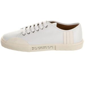 Bally Vrey White and Beige Leather Lowtops
